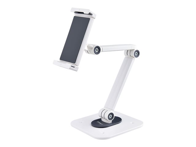Startech Adjustable Tablet Stand for Desk, Desk/Wall Mountable, Supports Up to 2.2lb, Universal Tablet Stand Holder for Desk, Articulating Tablet Mount with Pivot/Swivel/Rotate - Ergonomic Tablet Stand (ADJ-TABLET-STAND-W) - Stand - for tablet - aluminium