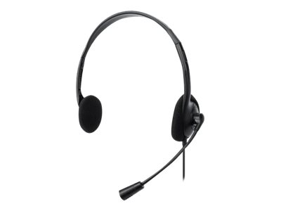 Manhattan Stereo On-Ear Headset (USB) (Clearance Pricing), Microphone Boom, Polybag Packaging, Adjustable Headband, Ear Cushion, 1x USB-A for both sound and mic use, cable 1.5m, Three Year Warranty - headset - USB-A