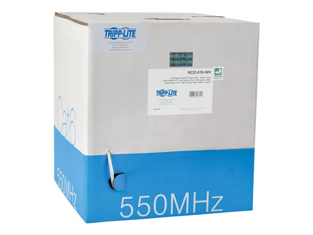 Eaton Tripp Lite Series Cat6 Gigabit Solid Core UTP PVC Bulk Ethernet Cable, White, 1000 ft. (304.8 m), TAA - bulk cable - 305 m