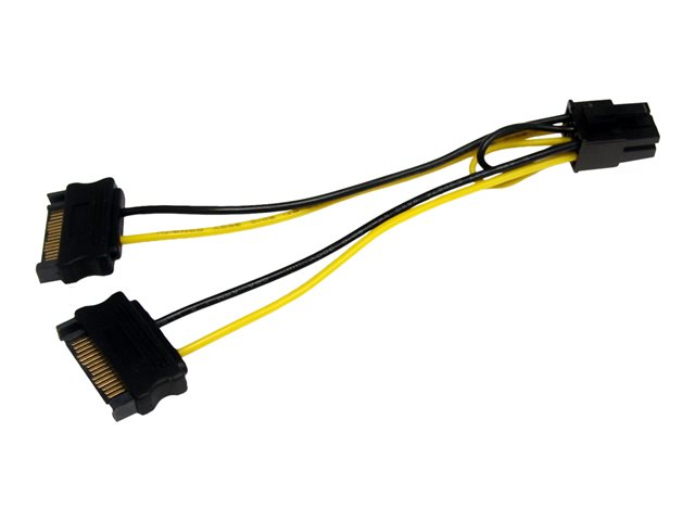 StarTech 6in SATA Power to 6 Pin PCI Express Video Card Power Cable Adapter - SATA to 6 pin PCIe power - Power cable - SATA power (M) to 6 pin PCIe power (M) - 15 cm