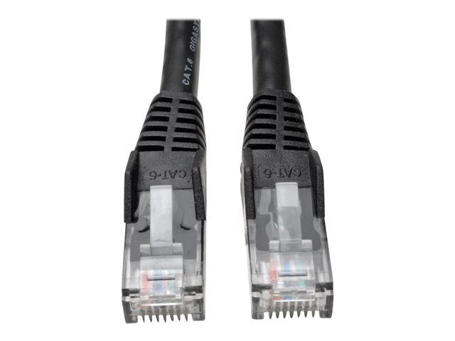 Eaton Tripp Lite Series Cat6 Gigabit Snagless Molded (UTP) Ethernet Cable (RJ45 M/M), PoE, Black, 2 ft. (0.61 m) - patch cable - 61 cm - black