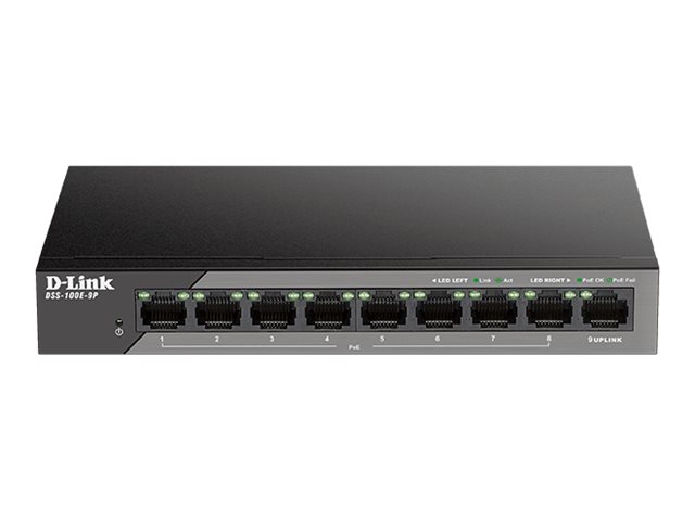 D-Link DSS 100E-9P - switch - 9 ports - unmanaged