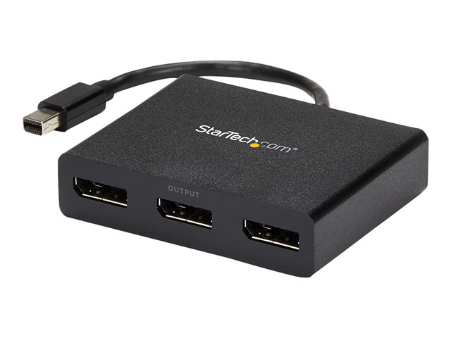 StarTech.com 3-Port Multi Monitor Adapter, Mini DisplayPort 1.2 to 3x DisplayPort MST Hub, Triple 1080p or Dual 4K 30Hz, mDP to DP MST Video Splitter for Extended Desktop on Windows PCs - Multi Stream Transport (MSTMDP123DP) - video splitter - 3 ports