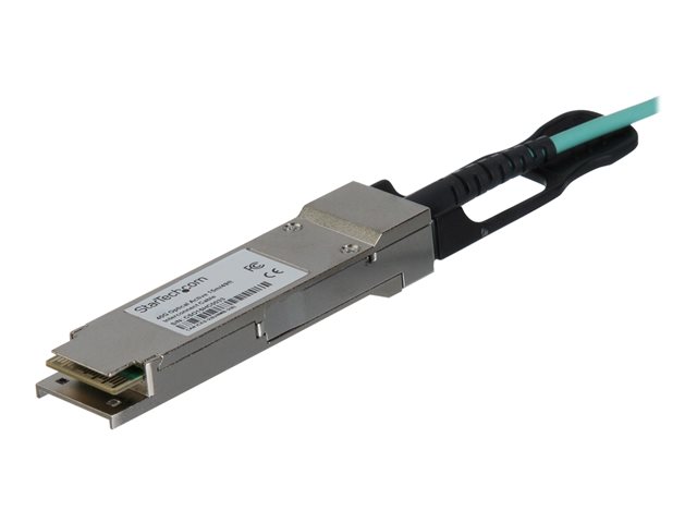 Startech MSA Uncoded Compatible 30m/98.4ft 40G QSFP+ to QSFP+ AOC Cable, 40 GbE QSFP+ Active Optical Fiber, 40 Gbps QSFP Plus/Transceiver Module Cable, 40GE QSFP+ Active Optical Cable - Lifetime Warranty (QSFP40GAO30M) - 40GBase direct attach cable - QSFP