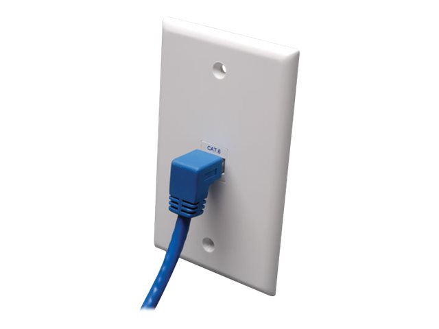 Eaton Tripp Lite Series Down-Angle Cat6 Gigabit Molded UTP Ethernet Cable (RJ45 Right-Angle Down M to RJ45 M), Blue, 10 ft. (3.05 m) - patch cable - 3 m - blue