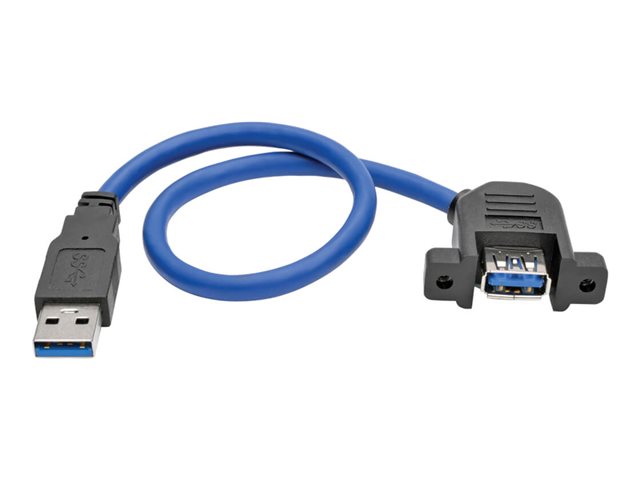 Eaton Tripp Lite Series 1ft USB 3.0 Superspeed Panel Mount Type-A Extension Cable M/F 1' - USB extension cable - USB Type A to USB Type A - 30 cm