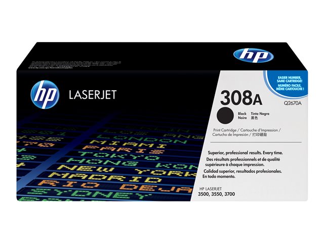 HP 308A - black - original - LaserJet - toner cartridge (Q2670A)