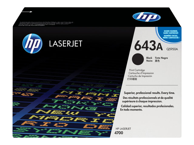HP 643A - Q5950A - 1 x Black - Toner cartridge - For Color LaserJet 4700, 4700dn, 4700dtn, 4700n, 4700ph+