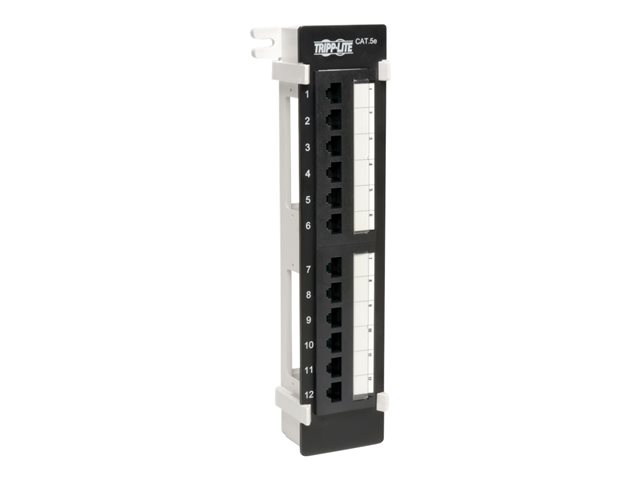 Tripp Lite 12-Port Cat5e Cat5 Wall Mount Patch Panel 568B 110 Punch TAA - patch panel - 19"