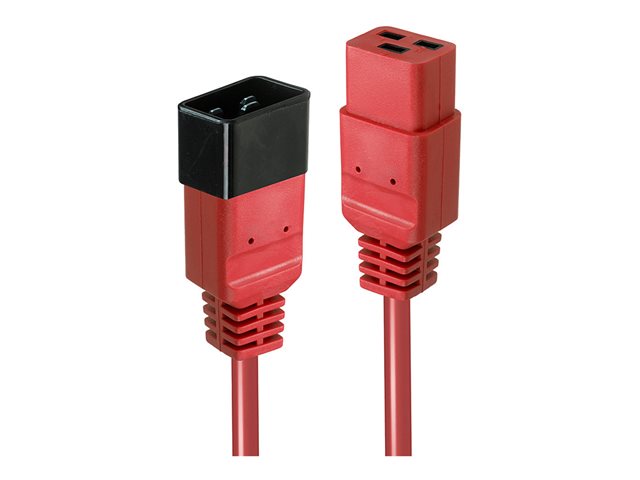 1M EXTENSION CABLE IEC C19 TO IEC C20 RED