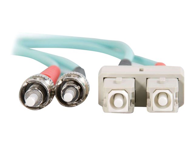 C2G SC-ST 10Gb 50/125 OM3 Duplex Multimode PVC Fiber Optic Cable (LSZH) - network cable - 2 m - 2 m - aqua