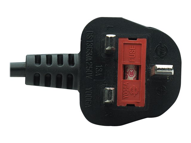 POWER CABLE/CORD UK 3PIN/C7 FEM -FIGURE OF 8 1.8M BLACK POLYBAG