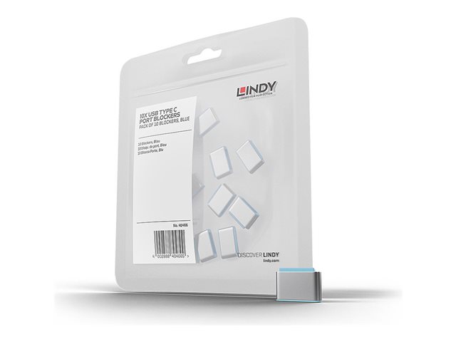 USB TYPE C PORT BLOCKERS (WITHOUT KEY)-PACK OF 10 BLUE