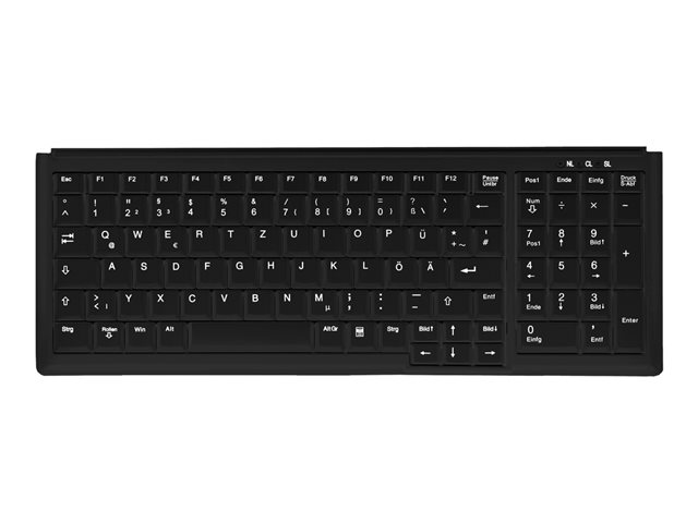 Active Key AK-7000 - Keyboard - small footprint, notebook style, with numpad - USB - QWERTY - UK - black