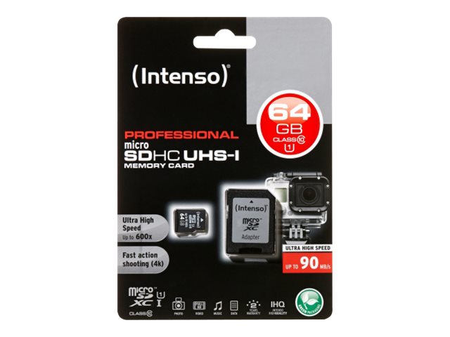 Intenso - flash memory card - 64 GB - microSDXC UHS-I