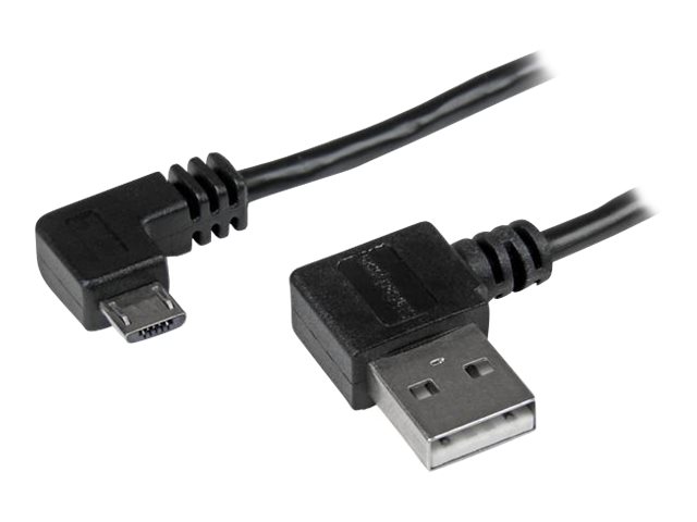 StarTech 1m 3 ft Micro-USB Cable with Right-Angled Connectors - M/M - USB A to Micro B Cable - 3ft Right Angle Micro USB Cable (USB2AUB2RA1M) - USB cable - Micro-USB Type B (M) to USB (M) - USB 2.0 - 1 m - right-angled connector - black - for P/N: USB2PCA