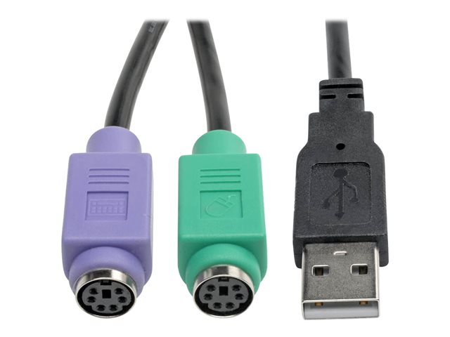 Tripp Lite 6 Inch USB to PS/2 Adapter Keyboard and Mouse USB-A o 2x Mini-Din M/F 6" - keyboard / mouse adapter - USB