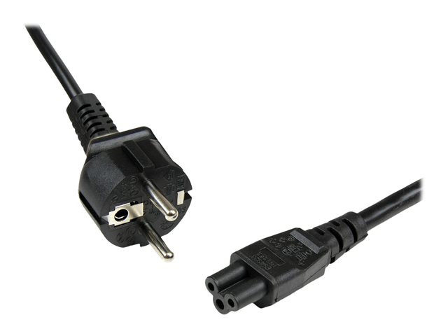 StarTech.com 1m (3ft) Laptop Power Cord, EU Schuko to C5, 2.5A 250V, 18AWG, Notebook / Laptop Replacement AC Cord, Printer/Power Brick Cord, Schuko CEE 7/7 to Clover Leaf IEC 60320 C5 - Laptop Charger Cable - power cable - IEC 60320 C5 to power CEE 7/7 - 