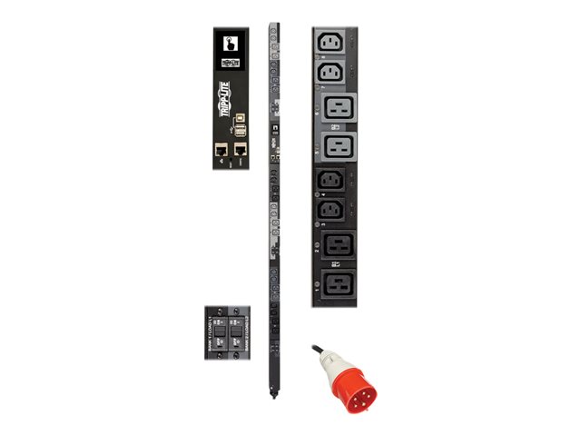 Tripp Lite 22.2kW 3-Phase Switched PDU - 12 C13 & 12 C19 Outlets, IEC 309 32A Red, 0U, Outlet Monitoring, TAA - power distribution unit - 22.2 kW - TAA Compliant