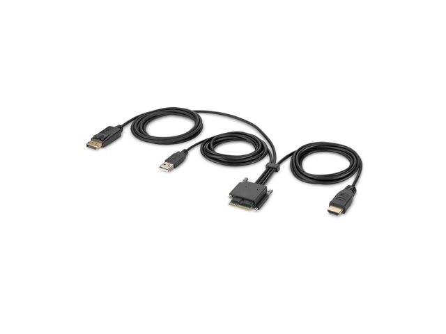Belkin Secure Modular HDMI and DP Dual Head Host Cable - video / audio / data cable - DisplayPort / HDMI / USB - TAA Compliant - 1.83 m