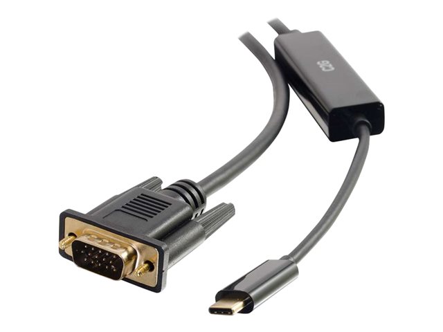 C2G 4.5m (15ft) USB C to VGA Adapter Cable - Video Adapter - Black - External video adapter - USB-C - VGA - black