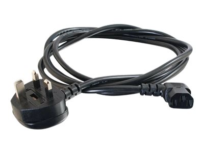 C2G 1m 18 AWG UK 90° Power Cord (IEC320C13R to BS 1363) - Power cable - power IEC 60320 C13 to BS 1363 (M) angled - 1 m - black