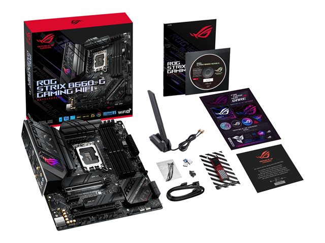 ASUS ROG STRIX B660-G GAMING WIFI - Motherboard - micro ATX - LGA1700 Socket - B660 Chipset - USB 3.2 Gen 1, USB 3.2 Gen 2, USB-C 3.2 Gen2, USB-C 3.2 Gen 2x2, USB-C 3.2 Gen 1 - 2.5 Gigabit LAN, Wi-Fi 6, Bluetooth - onboard graphics (CPU required) - HD Aud