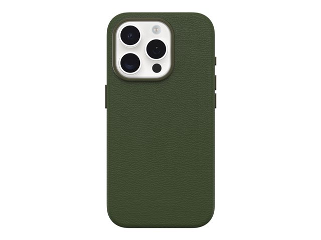OtterBox Symmetry Series - Back cover for mobile phone - MagSafe compatibility - cactus leather, polyurethane - cactus grove (green) - for Apple iPhone 15 Pro