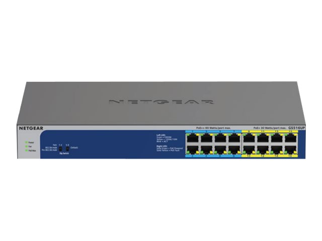 NETGEAR GS516UP - switch - 16 ports - unmanaged - rack-mountable