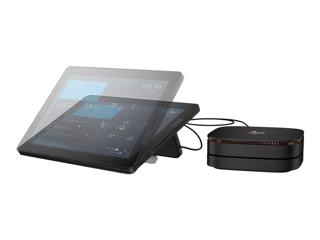 HP Elite Slice G2 Audio Ready with Microsoft Teams Rooms - USFF - Core i5 7500T / 2.7 GHz - vPro - RAM 8 GB - SSD 128 GB - NVMe, TLC - HD Graphics 630 - GigE - WLAN: 802.11a/b/g/n/ac, Bluetooth 4.2 - Win 10 IoT Enterprise 64-bit - monitor: LCD 12.3" 1920