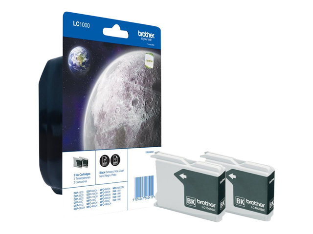 Brother LC1000BK - black - original - ink cartridge (pack of 2)