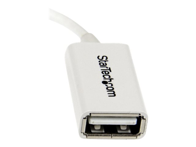 StarTech.com 5in White Micro USB to USB OTG Host Adapter M/F - Micro USB Male to USB A Female On-The-Go Host Cable Adapter - White (UUSBOTGW) - USB adapter - USB to Micro-USB Type B - 12.7 cm