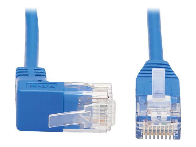 Eaton Tripp Lite Series Up-Angle Cat6 Gigabit Molded Slim UTP Ethernet Cable (RJ45 Right-Angle Up M to RJ45 M), Blue, 2 ft. - patch cable - 61 cm - blue