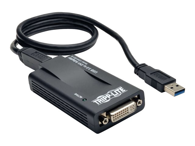 Tripp Lite USB 3.0 to VGA DVI Adapter SuperSpeed 512MB SDRAM 2048x1152 1080p - external video adapter