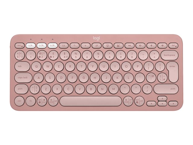 Logitech Pebble Keys 2 K380s - Keyboard - wireless - Bluetooth LE - QWERTY - UK - tonal rose