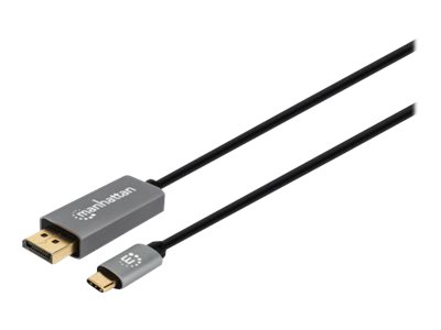 Manhattan USB-C to DisplayPort 1.4 Cable, 8K@60Hz, 2m, Male to Male, Black, Three Year Warranty, Polybag - DisplayPort cable - USB-C to DisplayPort - 2 m
