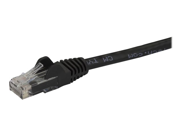StarTech.com 15m CAT6 Ethernet Cable, 10 Gigabit Snagless RJ45 650MHz 100W PoE Patch Cord, CAT 6 10GbE UTP Network Cable w/Strain Relief, Black, Fluke Tested/Wiring is UL Certified/TIA - Category 6 - 24AWG (N6PATC15MBK) - Patch cable - RJ-45 (M) to RJ-45 