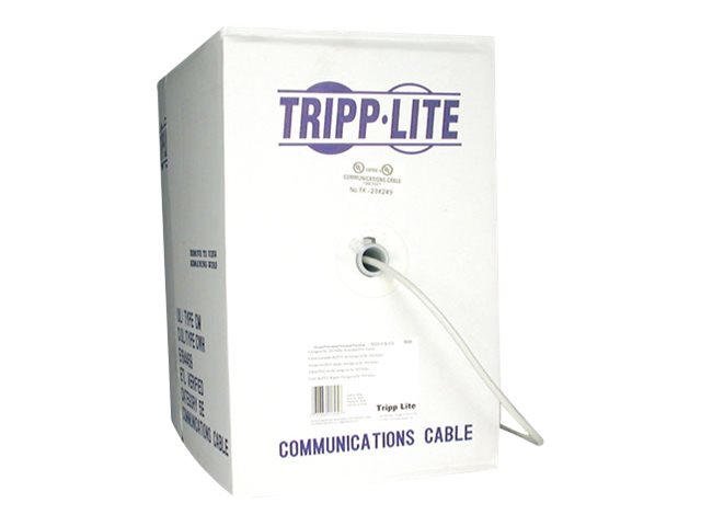 Eaton Tripp Lite Series Cat5e 350 MHz Solid Core Outdoor-Rated (UTP) PVC Bulk Ethernet Cable, PoE - Gray, 1000 ft. (304.8 m) - bulk cable - 305 m - grey