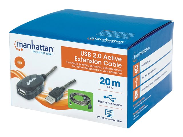 USB-A CABLE 20M MALE/FEMALE- 480MBPS (USB 2.0) EXTENSION BLC