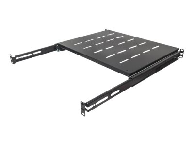 Intellinet 19" Sliding Shelf, 1U, For 600 to 800mm Depth Cabinets & Racks, shelf depth 350mm, Black - rack shelf - 1U