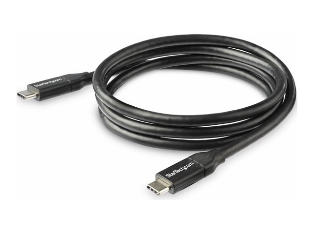 StarTech USB C To USB C Cable - 3 ft / 1m - USB-IF Certified - 5A PD - USB 2.0 - USB Type C Charging Cable - USB C Fast Charge Cable (USB2C5C1M) - USB cable - USB-C (M) to USB-C (M) - Thunderbolt 3 / USB 2.0 - 5 A - 1 m - black