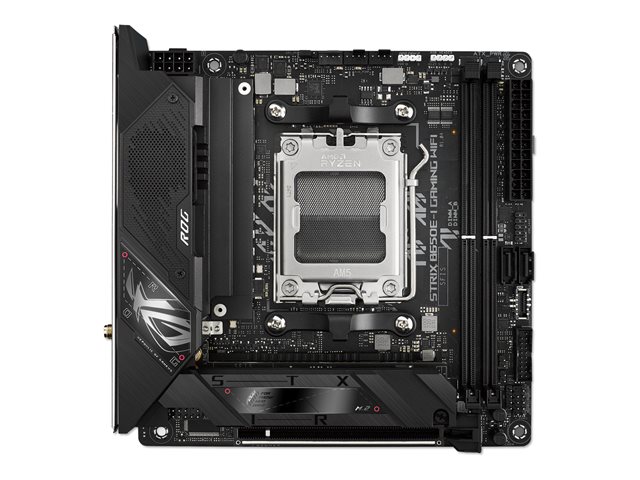ASUS ROG Strix B650E-I Gaming WiFi - Motherboard - mini ITX - Socket AM5 - AMD B650 Chipset - USB-C 3.2 Gen 2x2, USB-C 3.2 Gen2, USB 3.2 Gen 2, USB 3.2 Gen 1 - 2.5 Gigabit LAN, Wi-Fi 6E - onboard graphics (CPU required) - HD Audio (8-channel)