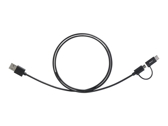 PNY 2in1 - USB cable kit - USB to Micro-USB Type B, 24 pin USB-C - 1 m