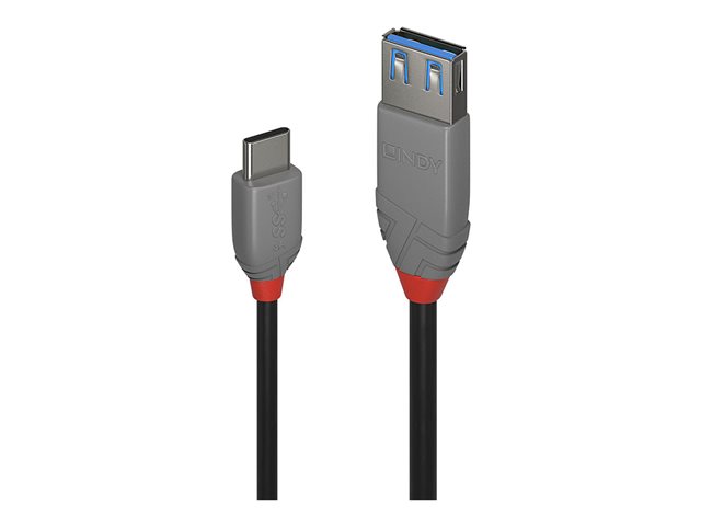 Lindy Black Line - USB-C cable - 24 pin USB-C to USB Type A - 15 cm