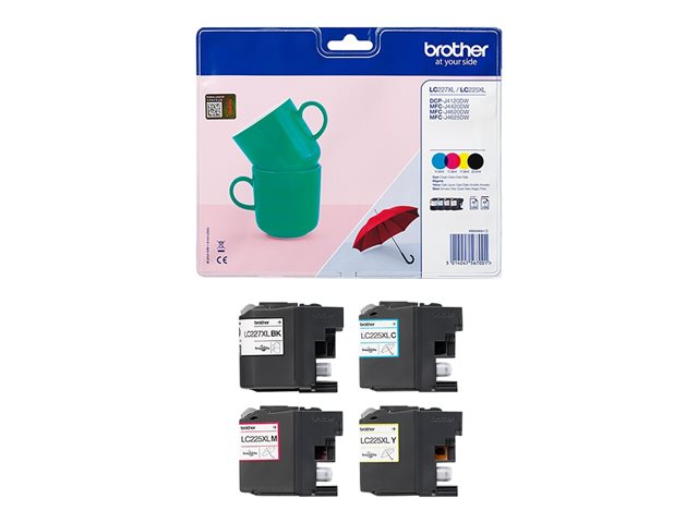 Brother LC227XL/225XL - 4-pack - black, yellow, cyan, magenta - original - ink cartridge - for Brother DCP-J4120DW, MFC-J4420DW, MFC-J4620DW, MFC-J4625DW