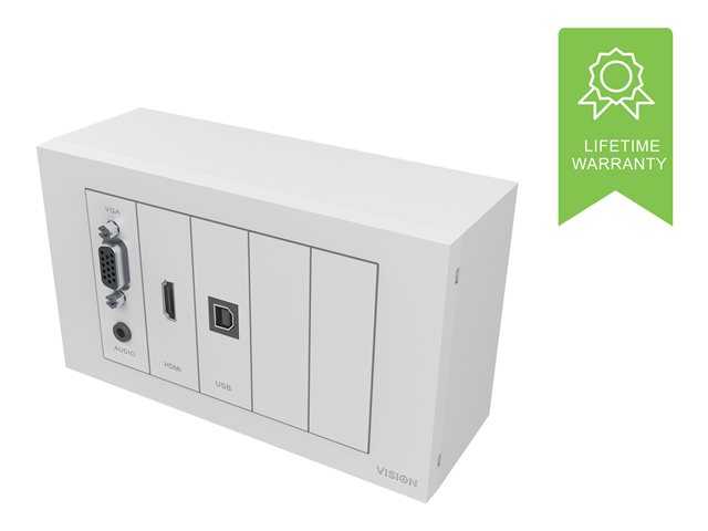 VISION TechConnect TC3 Wall-Mount Faceplate Package - modular facility plate kit with snap-ins