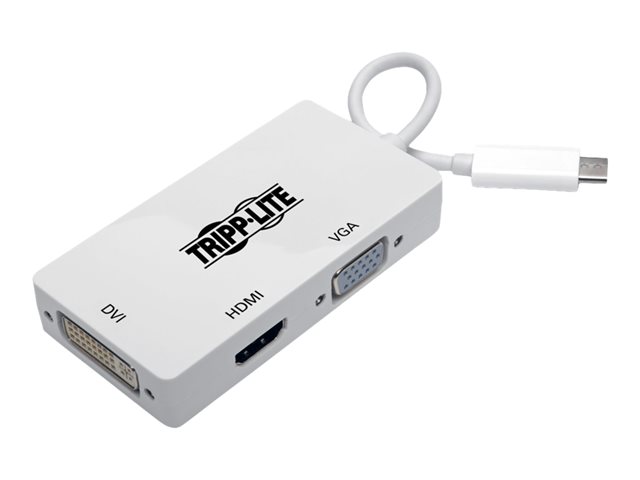 Tripp Lite USB Type-C (USB-C) to HDMI/DVI/VGA All-in-One Converter Adapter, Thunderbolt 3 Compatible, Ultra HD 4K x 2K (3840 x 2160) @ 30 Hz, USB C, USB Type C - external video adapter - white