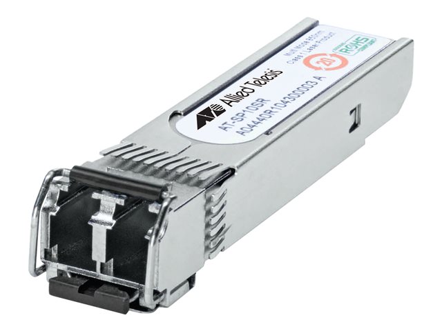 Allied Telesis AT SP10SR - SFP+ transceiver module - 10GbE - 10GBase-SR - LC multi-mode - up to 300 m - 850 nm - for AT x240, CentreCOM AT-GS970EMX/52, CentreCOM SE240 Series, SwitchBlade AT SBX81GC40