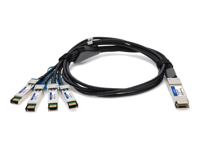AddOn - 100GBase direct attach cable - TAA Compliant - QSFP28 to SFP28 - 3 m - twinaxial - passive - black