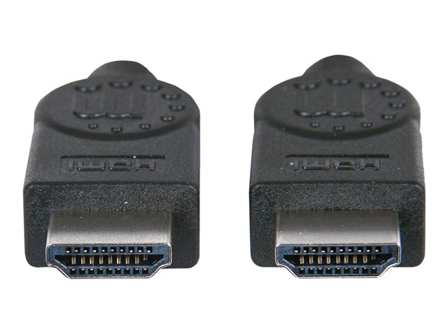 Manhattan HDMI Cable, 4K@30Hz (High Speed), 5m, Male to Male, Black, Ultra HD 4k x 2k, Fully Shielded, Gold Plated Contacts, Lifetime Warranty, Polybag - HDMI cable - 5 m